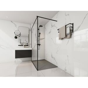 Shower Design Receveur a poser ou encastrer en resine avec siphon Gris 140 x 90 cm LYROSA