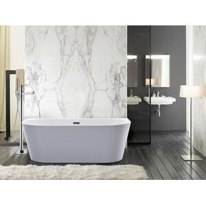 Shower Design Ensemble baignoire semi ilot blanche 245L robinet mitigeur sur pied DIVINA