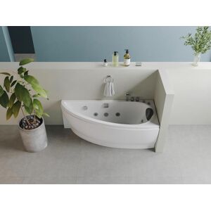 Shower Design Baignoire balneo asymetrique blanche 1 place 160 x 75 cm Angle droit TABANA