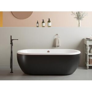 Shower & Design Baignoire îlot ovale - 200 L - 170 x 80 x 58 cm - Noir mat - Acrylique - NEPTUNA