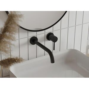 Shower & Design Robinet mitigeur mécanique à encastrer avec bout arrondi - Noir mat - LOZOYA