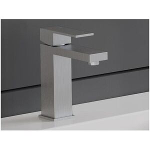 Shower & Design Robinet mitigeur mécanique carré en inox - Coloris nickel brossé - H17,3 cm - CANILAS