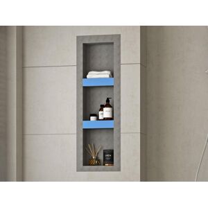 Vente-unique Niche de douche à encastrer et prête à carreler avec 2 étagères - 31 x 91 cm - KLARA - Publicité