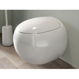 Vente-unique WC suspendu blanc en céramique - HURO II - Publicité