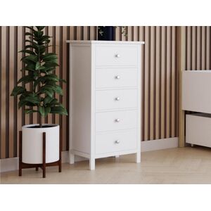 Vente unique Chiffonnier ALBANE 5 tiroirs Pin blanc