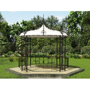 Vente-unique.com Kiosque de jardin TILCARA en métal façon fer forgé D300 x H290cm - Noir