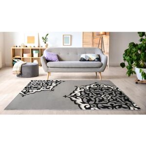 OZAIA Tapis ROSIA 200 x 290 cm gris et noir