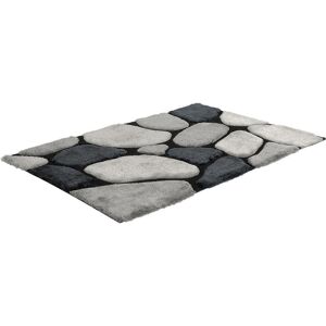 OZAIA Tapis shaggy a poils longs PIETRA - 200 x 290 cm - Gris