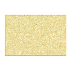 OZAIA Tapis en vinyle a motifs fleuris 120x180 cm Jaune et blanc CAPUCINA