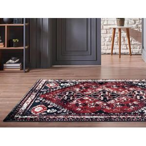 OZAIA Tapis oriental - 160 x 230 cm - Rouge et noir - SYLHET