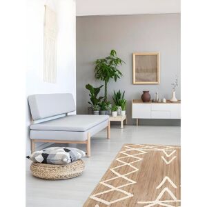 OZAIA Tapis en jute et coton tissé main - 160 x 230 cm - Naturel et blanc - GARLAND