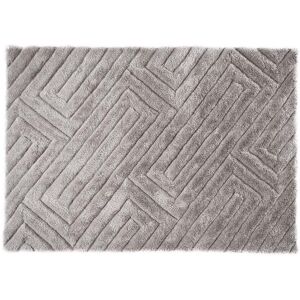 OZAIA Tapis shaggy à poils longs en relief - 160 x 230 cm - Gris - MAZE