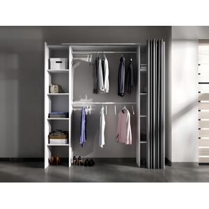 Vente unique Dressing extensible DORIAN avec rideau L110180 cm Coloris Blanc et gris