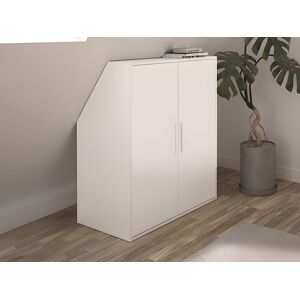 Vente unique Armoire sous pente 2 portes Blanc ADEZIO