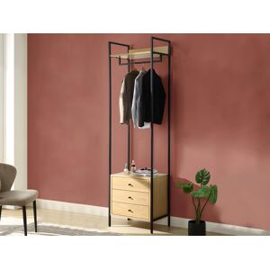 Vente unique Vestiaire TAPORA 3 tiroirs 1 etagere et 1 penderie Coloris Chene et noir