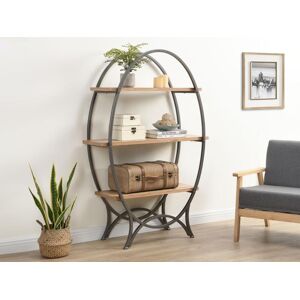 Vente unique Etagere avec 3 tablettes en MDF et metal Naturel et noir LOLANA