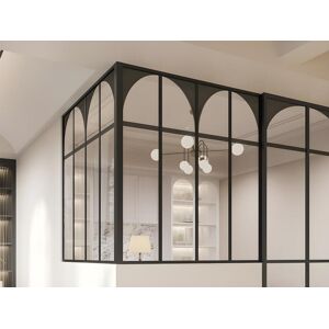 Vente unique Verriere dangle datelier art deco en aluminium thermolaque L120 x L120 x H130 Noir ARCADEA