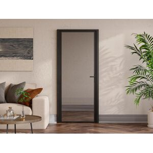 Vente-unique Bloc porte reversible en aluminium et verre trempe - H204 x L83 cm - LOXTON