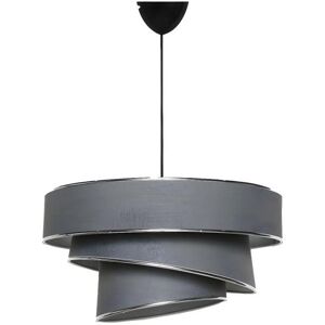 OZAIA Suspension en tissu et metal a hauteur ajustable - D. 40 x H. 30-70 cm - Anthracite et argente - TAIRON