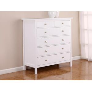 Vente-unique Commode ALBANE - 6 tiroirs - Pin blanc