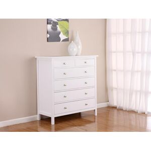 Vente-unique Commode ALBANE - 6 tiroirs - Pin blanc