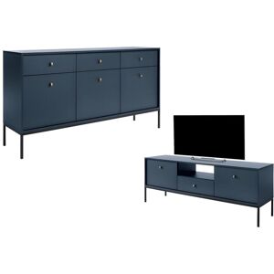 Vente unique Ensemble buffet et meuble TV bleu Sejour contemporain BOGDAN