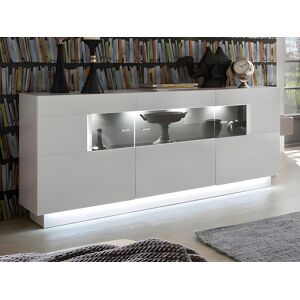 Vente-unique Buffet BLAKE - 3 portes - LEDs - MDF - Blanc