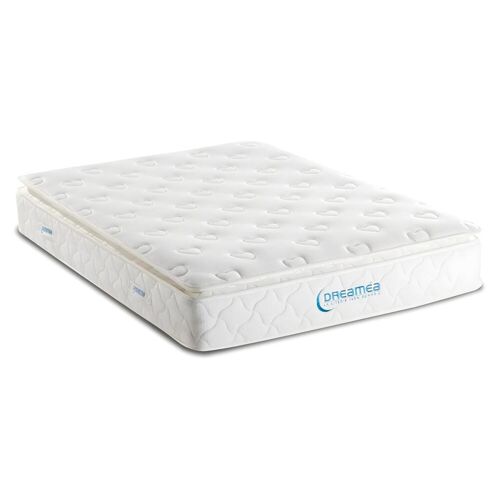 Vente-unique.com Matelas 200 x 200 cm ressorts ensachés surmatelas intégré ép.28cm - AMERICAN DREAM de DREAMEA