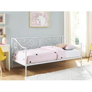 Vente unique Lit banquette VIVIAN 90 x 200 cm Metal Blanc matelas