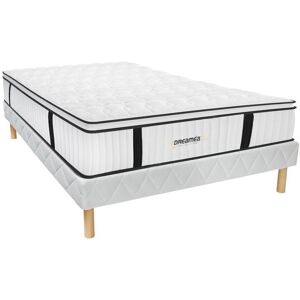 Vente uniquecom Ensemble sommier et matelas anti feu ressorts ensaches et surmatelas integre DELICE de DREAMEA HOTEL 140 x 190 cm