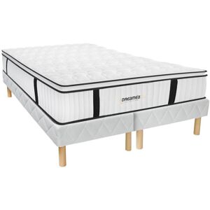 Vente uniquecom Ensemble sommier et matelas anti feu ressorts ensaches et surmatelas integre DELICE de DREAMEA HOTEL 180 x 200 cm