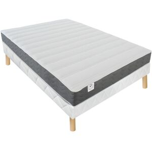 Vente uniquecom Ensemble sommier matelas mousse HD Memoire de forme tissu 3D respirant HEAVEN de DREAMEA 140 x 190 cm