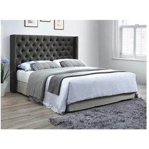 Vente unique Tete de lit capitonnee 190 cm Tissu Gris MASSIMO