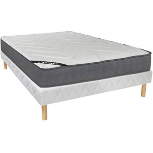 Ensemble sommier matelas ressorts ensaches 5 zones accueil memoire de forme BABYLONE de YSMEE ep23cm 140 x 190 cm