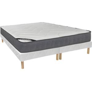 Ensemble sommier matelas ressorts ensaches 5 zones accueil memoire de forme BABYLONE de YSMEE ep23cm 180 x 200 cm