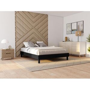 Vente uniquecom Sommier a lattes 160 x 200 cm Noir MICHIGAN de DREAMEA