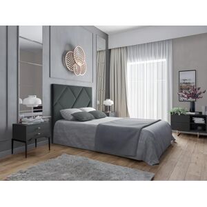 Vente unique Tete de lit KANDRA 170 cm Velours Gris