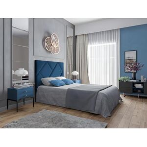 Vente unique Tete de lit KANDRA 170 cm Velours Bleu nuit