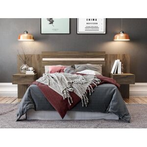 Vente unique Tete de lit extensible avec chevets 140160 cm Marron PARATI