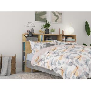 Vente unique Tete de lit avec rangements NASTIA 160 cm Chene et anthracite