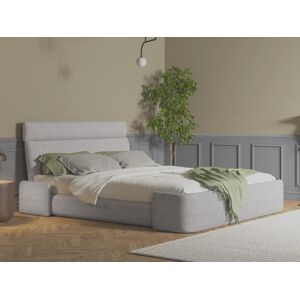 Vente unique Lit 160 x 200 cm Tissu Gris chine ALODIA