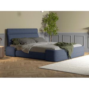 Vente unique Lit 160 x 200 cm Tissu Bleu chine ALODIA