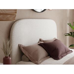 Vente unique Tete de lit 170 cm SANTADI Tissu effet bouclettes Ecru