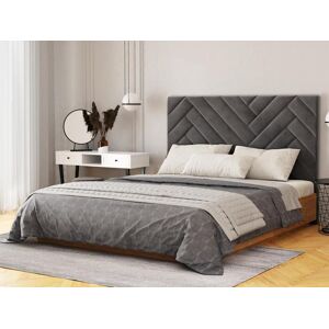 Vente unique Tete de lit 170 cm Velours Gris SUKIALI