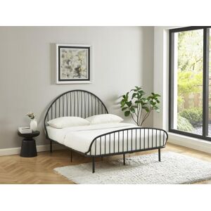 Vente unique Lit 140 x 190 cm Metal Noir Matelas ISELIA