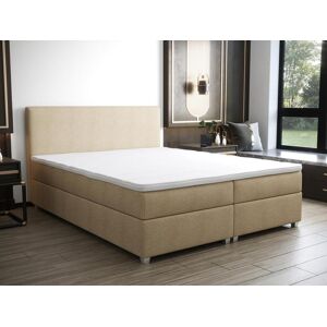 Ensemble complet boxspring tete de lit sommier matelas surmatelas 180 x 200 cm Tissu Beige ONAN de YSMEE