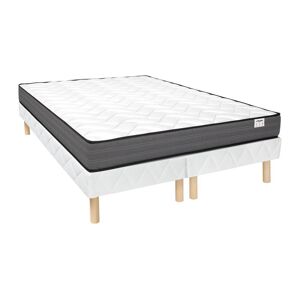 Ensemble 180 x 200 cm sommier matelas ressorts ensaches AMBRACIE de YSMEE