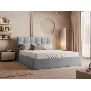 Lit coffre 160 x 200 cm Velours Gris Matelas MIRDAL de Pascal Morabito