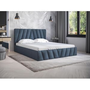 Lit coffre 160 x 200 cm Velours Bleu Matelas LIDAMA de Pascal Morabito