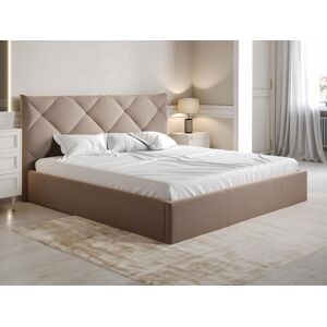 Lit coffre 180 x 200 cm Velours Beige STARI de Pascal Morabito